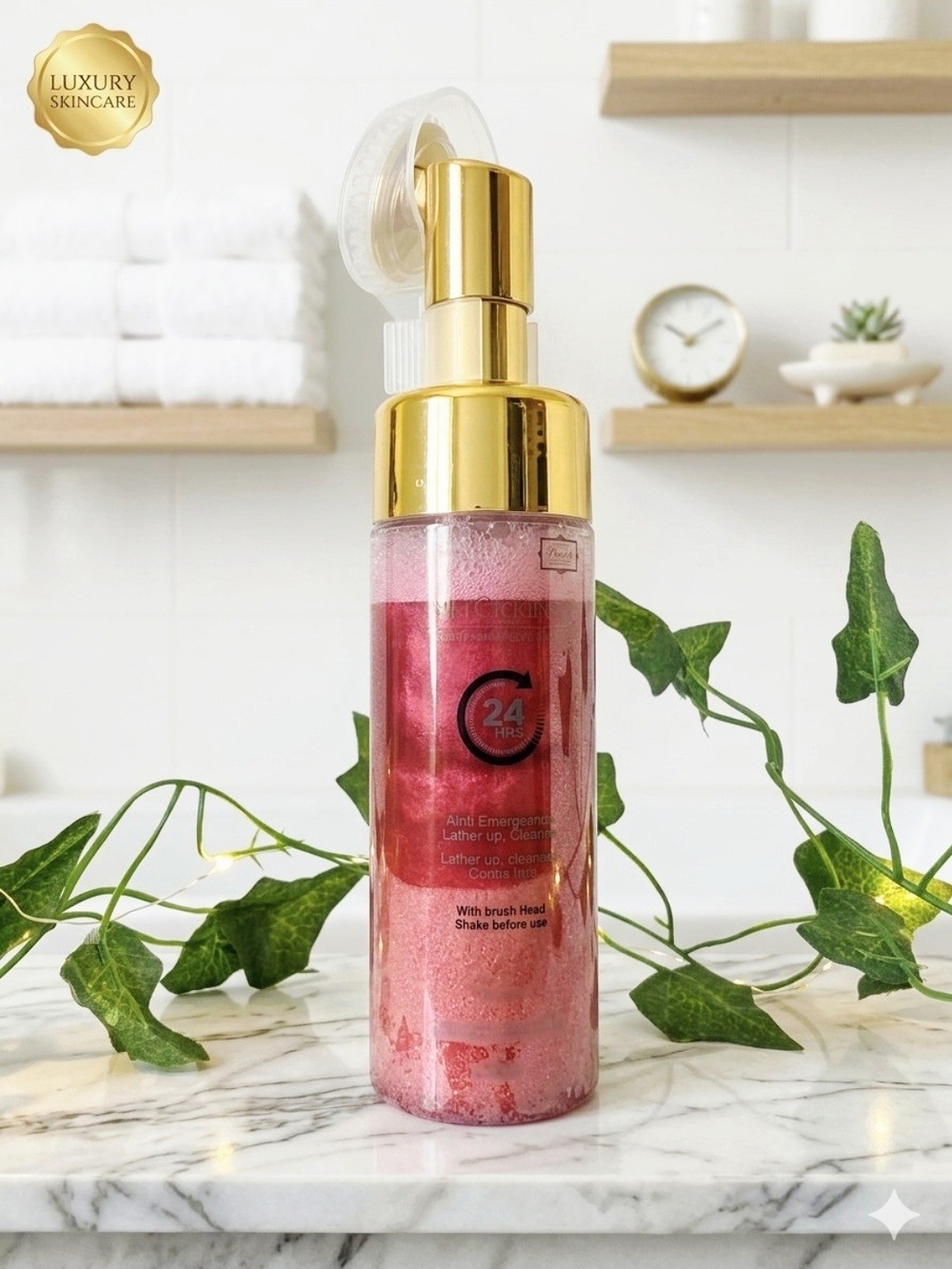 True-Organica Ruby Pomegranate Lava Foam Cleanser w/ Silicone Brush Head